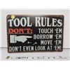 Image 1 : Tool Rule reproduction sign 11.5 X 8"