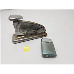 Vintage stapler & lighter