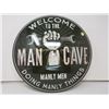 Image 1 : Man cave reproduction button sign, 16"