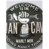 Image 2 : Man cave reproduction button sign, 16"