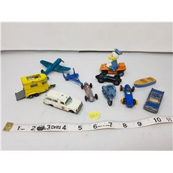 lot of older small toy vehicles