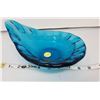 Image 1 : candy dish, blue blown glass