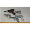 Image 1 : METAL CAP GUNS - LUGER 9 MM AUTOMATIC, SPUD GUN, HUBLEY HAWK, DICK & 1 UNKNOWN