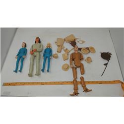 GROUP OF MARX COMPANY JOHNNY WEST DOLLS & ACCESSORIES (COWBOY, NATIVE, GIRLS - COWBOY BROKEN)