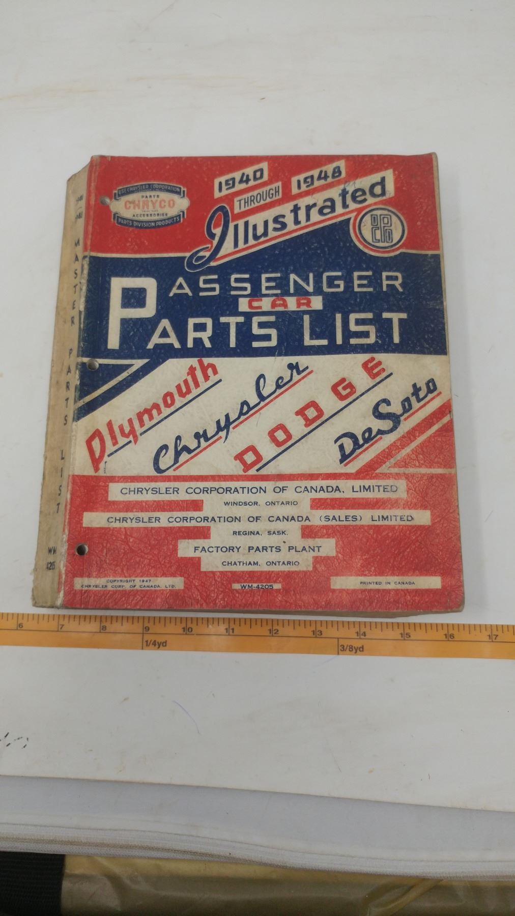 19401948 ILLUSTRATED PASSENGER CAR PARTS LIST PLYMOUTH, CHRYSLER