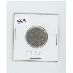 1928- CANADIAN 5 CENT