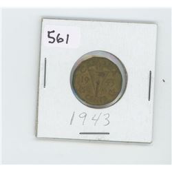 1943- CANADIAN 5 CENT