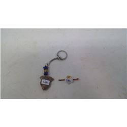 GOLD ARROWHEAD TIE-CLIP AND KEYCHAIN