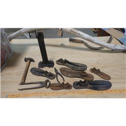 SHOE LASSES AND STAND (SHOE REPAIR EQUIPMENT)