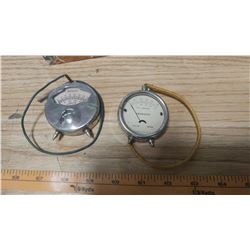 VINTAGE VOLT AND AMPERE METERS