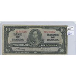 1937 TEN DOLLARS