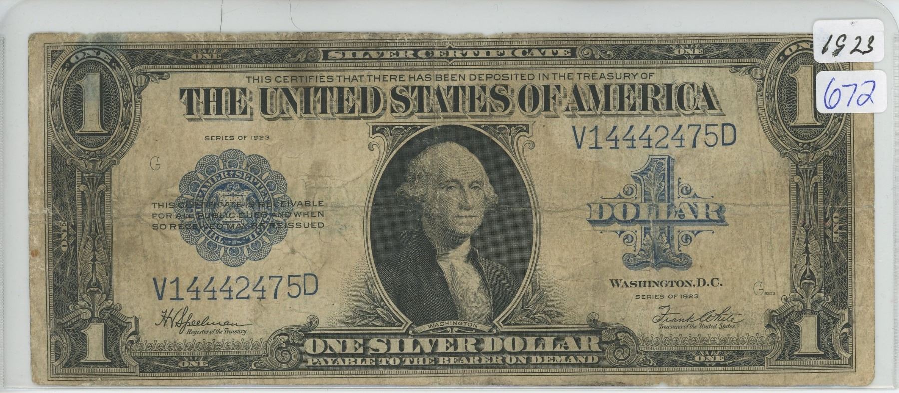 1923 USA ONE SILVER DOLLAR BILL Schmalz Auctions 1923-usa-one-silver-dollar-bill-schmalz-auctions
