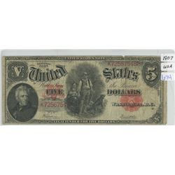 1907 USA FIVE DOLLARS