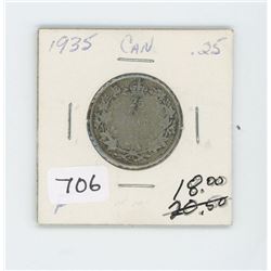 1935 CANADIAN 25 CENT