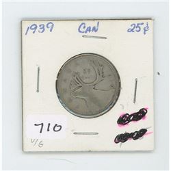 1939 CANADIAN 25 CENT