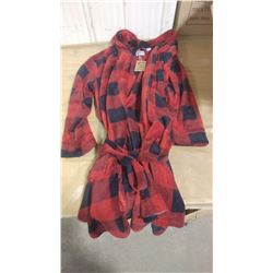 MEN'S RED PLAID BATHROBE - S/M