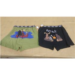 TWO PAIRS OF BOXERS (SIZE LARGE)