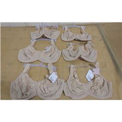 LOT OF SIX BRAS, ASSORTED SIZES (SIZES ON TAGS NOT CANADIAN)