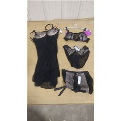 ASSORTED BLACK LINGERIE ITEMS - SIZE SMALL