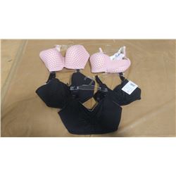 FIVE NURSING BRAS, ASSORTED SIZES