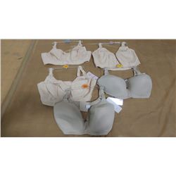 LOT OF FIVE BRAS, ASSORTED SIZES