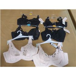 LOT OF SIX BRAS, ASSORTED SIZES