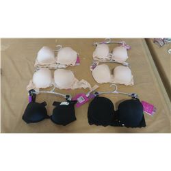 LOT OF SIX BRAS, ASSORTED SIZES