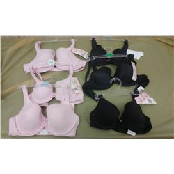 LOT OF SIX BRAS, ASSORTED SIZES