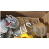 Image 4 : BOX OF ASSORTED ITEMS - GLASSES, SALT & PEPPER SHAKERS, DOUGH PRESSES, ETC.