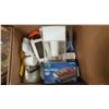 Image 1 : BOX OF ASSORTED ITEMS - WATER PITCHER, GRATER, STRAINER, ETC.