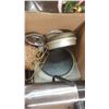 Image 3 : BOX OF ASSORTED ITEMS - SILVERWARE, FOIL TRAYS, ETC.