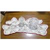 Image 1 : DOILY AND TWO GLASS PIECES (ONE LEADED CRYSTAL)
