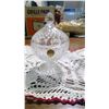 Image 3 : DOILY AND TWO GLASS PIECES (ONE LEADED CRYSTAL)