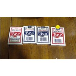 FOUR DECKS OF CARDS (CLUB SPECIAL "BEE" PLAYING CARDS)