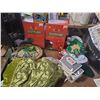 Image 1 : LARGE LOT OF ASSORTED CHRISTMAS DÉCOR - STOCKINGS, LIGHTS, GARLAND, ETC.