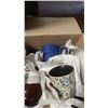 Image 5 : COLOURED GLASSWARE, BOX OF CUPS AND MUGS