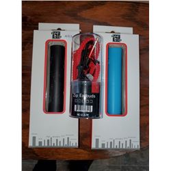 LOT OF TWO POWER PACKS & EARBUDS