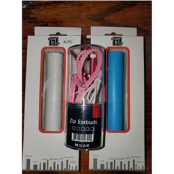 LOT OF TWO POWER PACKS & EARBUDS