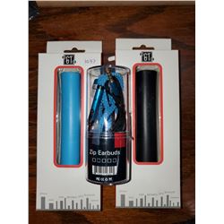 LOT OF TWO POWER PACKS & EARBUDS