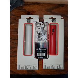 LOT OF TWO POWER PACKS & EARBUDS