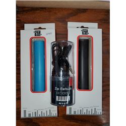 LOT OF TWO POWER PACKS & EARBUDS