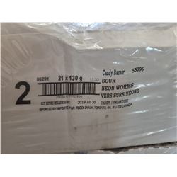 CASE OF SOUR NEON WORMS (21 BAGS)