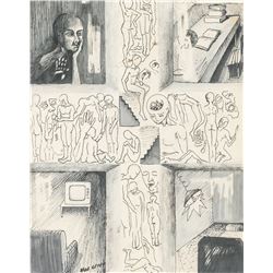 Max Ernst German Modernist Mixed Media on Paper