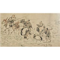 Japanese/Chinese Watercolor on Paper Lohans