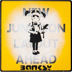 Banksy British Pop Painted Reflective Sign