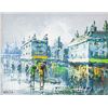 Image 1 : Signed White French Oil on Canvas Street Scene