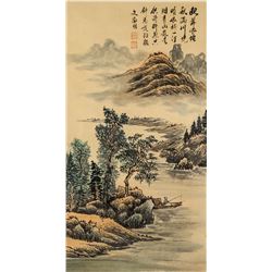 Wen Zhengming 1470-1559 Chinese Watercolor Scroll