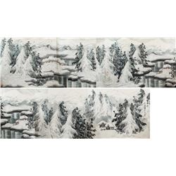 Yu Zhixue b.1935 Chinese Watercolor Snow Scene