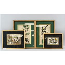 4pc South Asia Mixed Media Collection of Cats