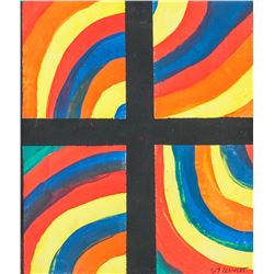 Sol Lewitt American Modernist Oil on Canvas